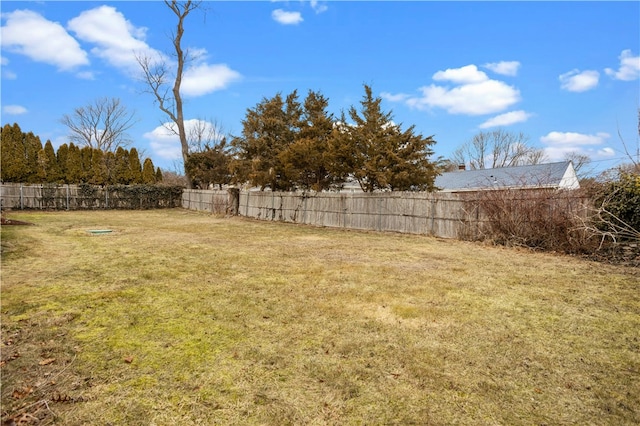 view of yard with fence