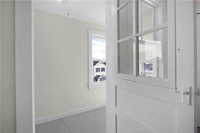 hallway with baseboards