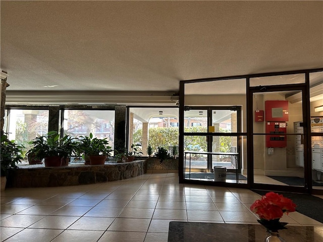 interior space with tile patterned flooring