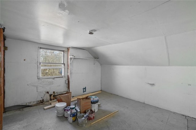 bonus room with vaulted ceiling