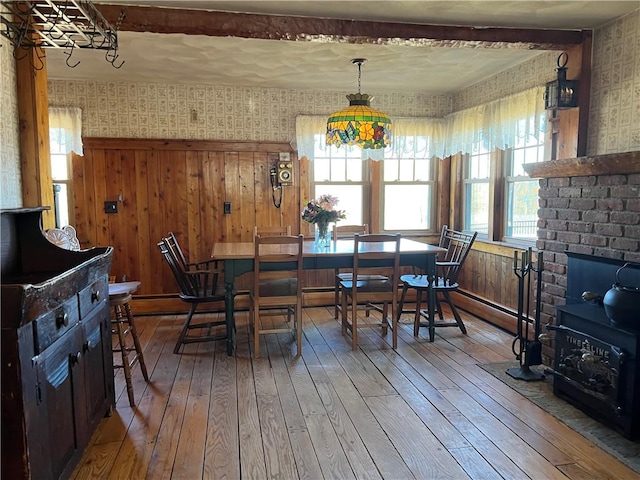 dining area with hardwood / wood-style floors