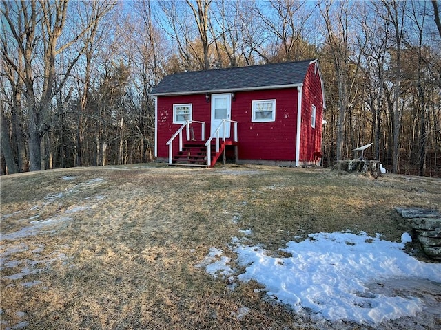 view of snow covered structure