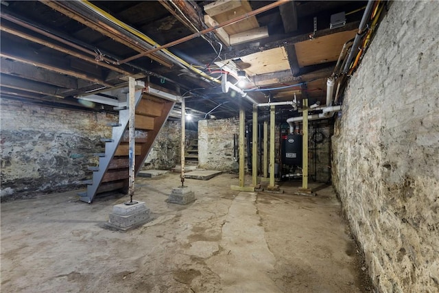 view of unfinished basement