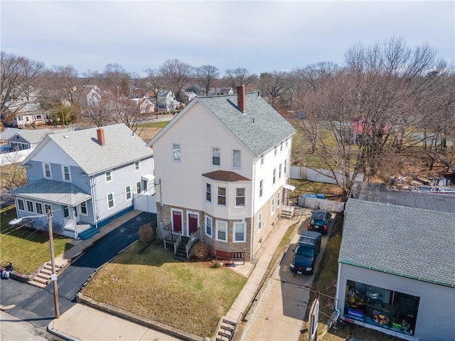 aerial view featuring a residential view