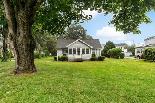 86 Winnapaug Rd, Westerly, RI 02891 - rear view of house featuring entry steps and a lawn
