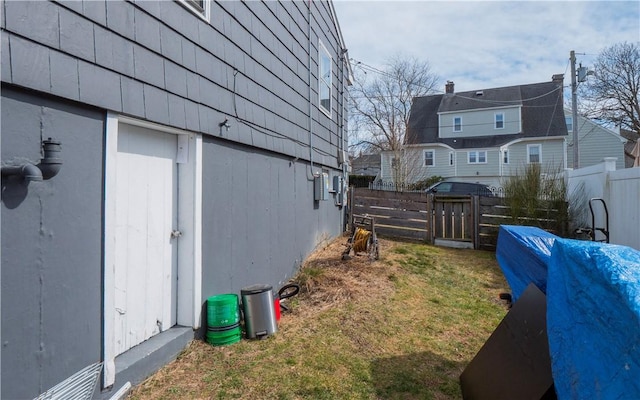 view of yard with fence