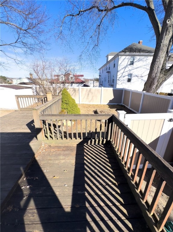 deck featuring fence