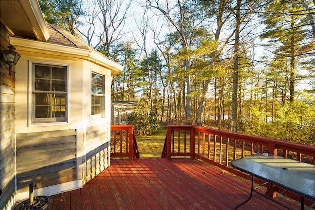 view of wooden deck