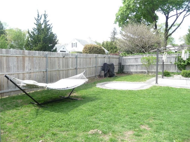 22 Kendall Ln, Warwick, RI 02888 - view of yard with a fenced backyard and a pergola