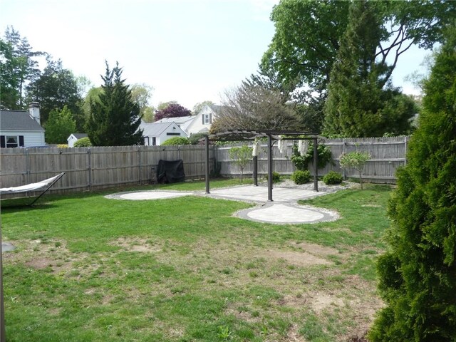 22 Kendall Ln, Warwick, RI 02888 - view of yard featuring a patio, a fenced backyard, and a pergola