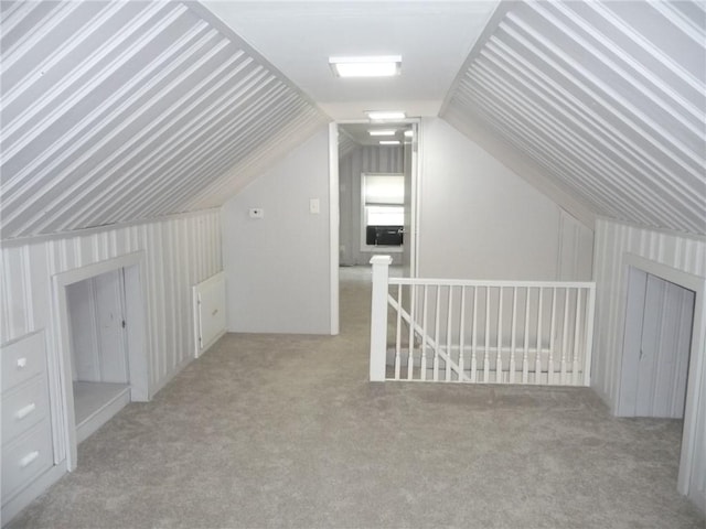 22 Kendall Ln, Warwick, RI 02888 - additional living space featuring carpet floors, wallpapered walls, and lofted ceiling