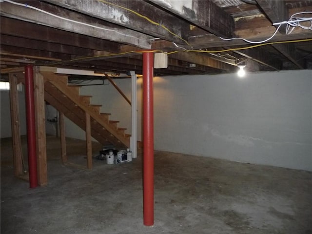 22 Kendall Ln, Warwick, RI 02888 - unfinished below grade area featuring stairway