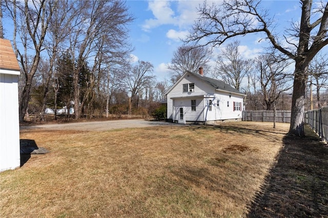 view of yard with fence