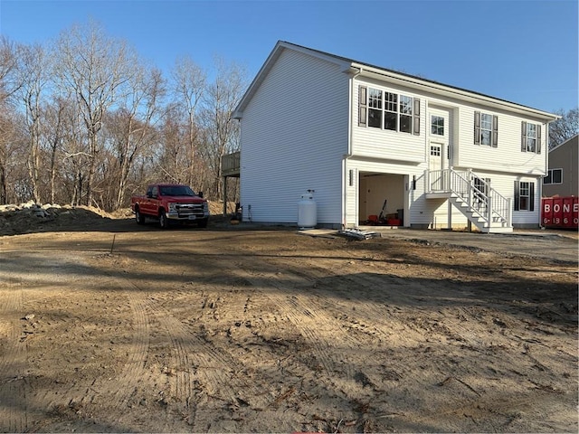 raised ranch with a garage