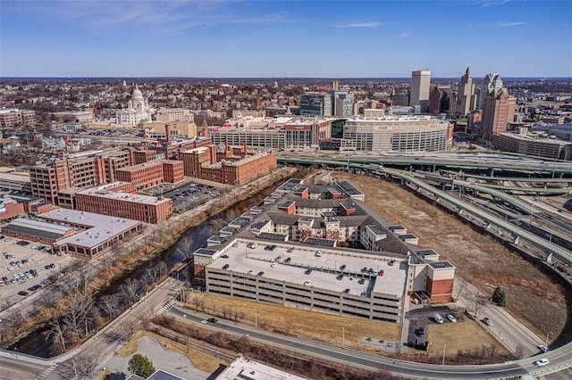 birds eye view of property featuring a view of city