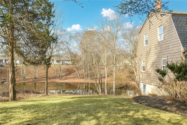 view of yard featuring a water view