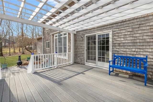 deck with a pergola