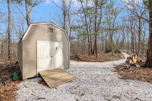 view of shed