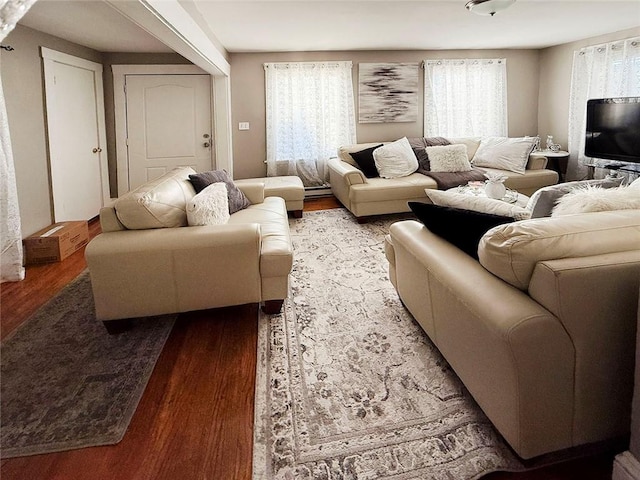 living room with light wood-style flooring