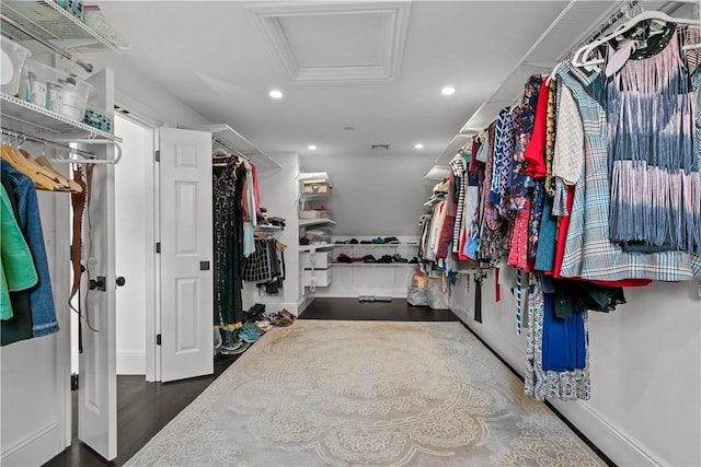 50 Kenyon Ave, East Greenwich, RI 02818 - spacious closet with wood finished floors and attic access