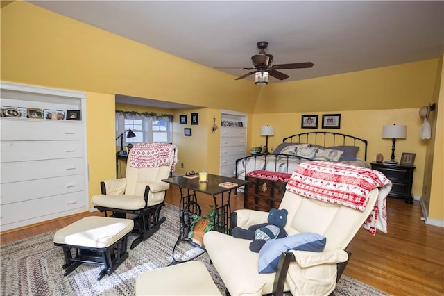 bedroom with wood finished floors