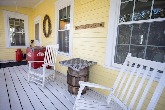 deck with covered porch