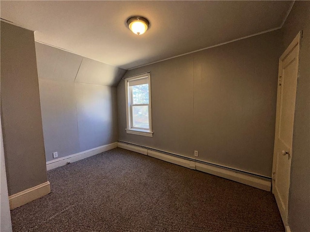 25 N Union St, Lincoln, RI 02865 - unfurnished room with lofted ceiling, a baseboard heating unit, carpet, and baseboards