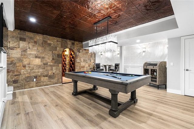 30 Lenihan Ln, East Greenwich, RI 02818 - rec room with billiards table, wood finished floors, and an ornate ceiling