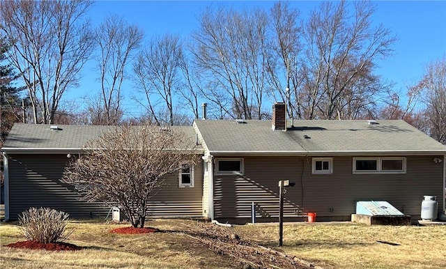rear view of property with a chimney
