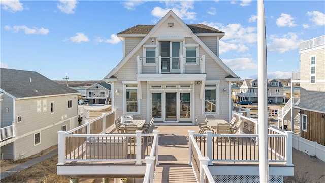 399 Atlantic Ave, Westerly, RI 02891 - back of house with a fenced backyard, a deck, a shingled roof, and outdoor dining area