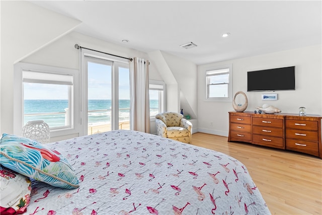 399 Atlantic Ave, Westerly, RI 02891 - bedroom with light wood-style floors, access to exterior, and recessed lighting