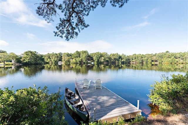 21 Fairview Ave, Hopkinton, RI 02832 - dock featuring a water view and a wooded view