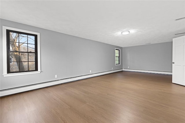 10 Eastgate Dr, Coventry, RI 02816 - spare room with baseboard heating, visible vents, and dark wood-style floors