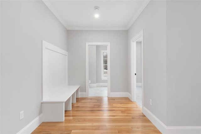 105 Princess Pine Dr, East Greenwich, RI 02818 - interior space with light wood-style floors, baseboards, and ornamental molding