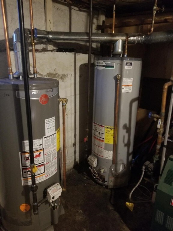 utilities featuring gas water heater