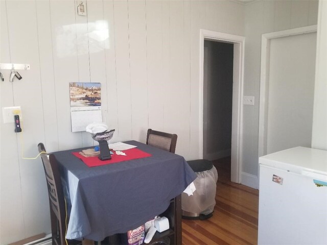 dining area featuring wood finished floors