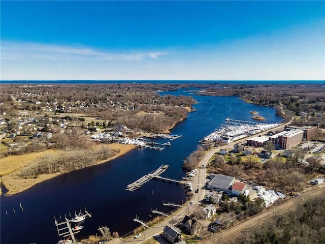 60 Margin St Unit 104, Westerly, RI 02891 - bird's eye view of a nearby body of water and numerous boat docks
