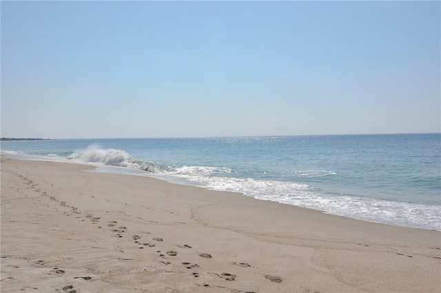 view of water feature with a view of the beach