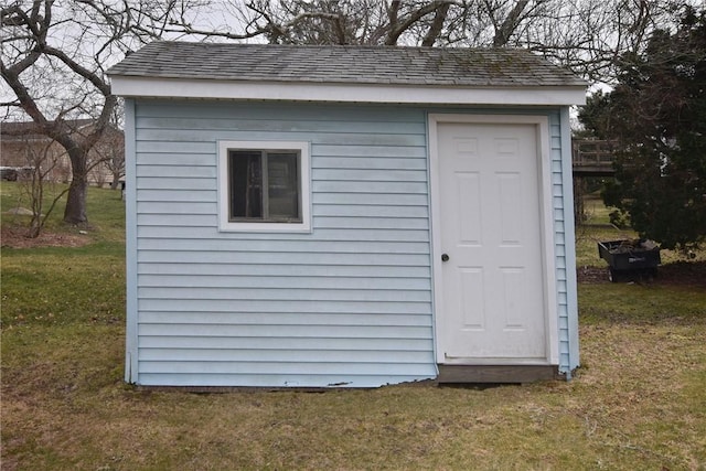view of shed