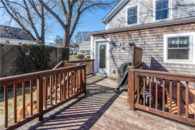 wooden deck with fence