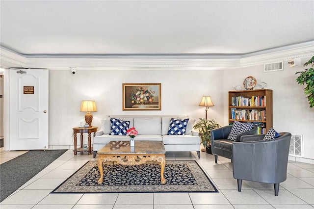 200 Hoffman Ave Unit 405, Cranston, RI 02920 - living room with ornamental molding and light tile patterned flooring