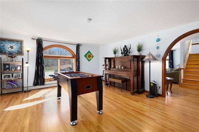 135 Eagleville Rd, Tiverton, RI 02878 - recreation room featuring light wood finished floors and arched walkways