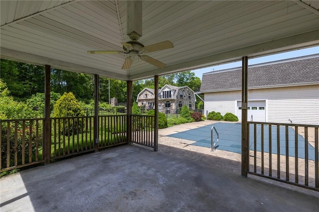 135 Eagleville Rd, Tiverton, RI 02878 - unfurnished sunroom featuring a ceiling fan