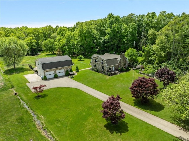 135 Eagleville Rd, Tiverton, RI 02878 - aerial view of property and surrounding area featuring a heavily wooded area
