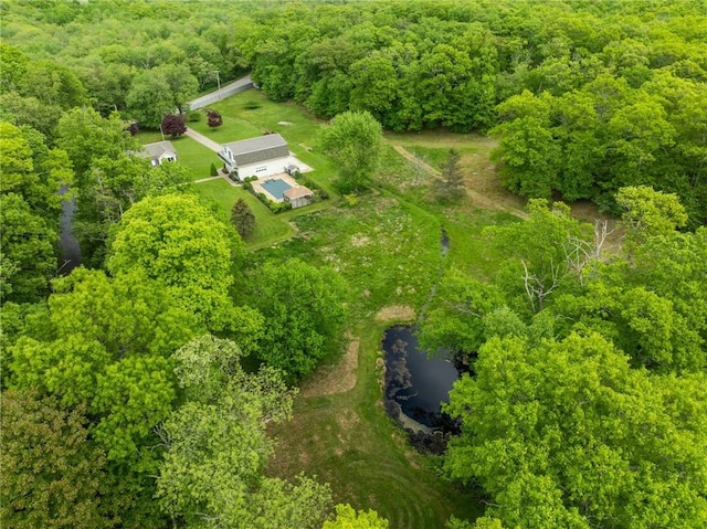 135 Eagleville Rd, Tiverton, RI 02878 - view from above of property with a forest