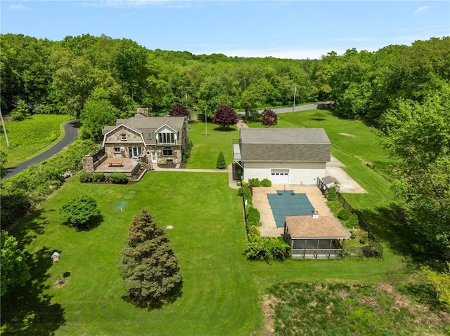 135 Eagleville Rd, Tiverton, RI 02878 - view from above of property featuring a forest