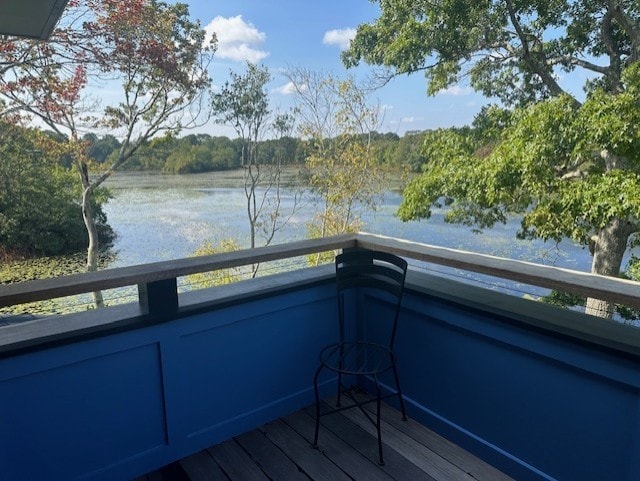 balcony with a water view
