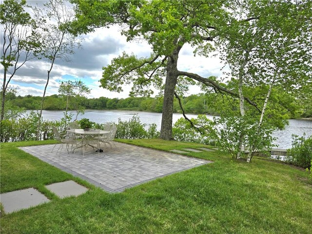 17 Jamaica Way N, Kingstown, RI 02852 - view of grassy yard featuring a patio area and a water view
