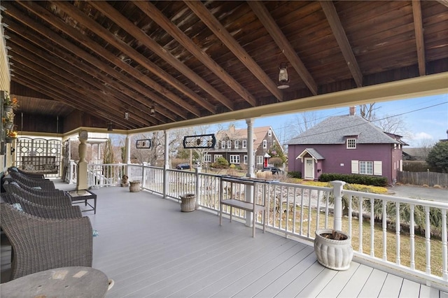 55 Hunter Ave, Newport, RI 02840 - wooden deck with a residential view