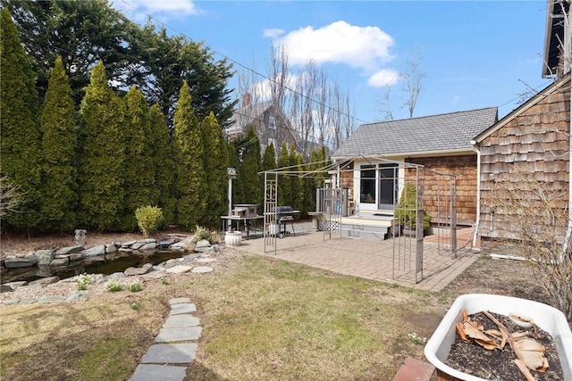 55 Hunter Ave, Newport, RI 02840 - view of yard featuring a fire pit and a patio